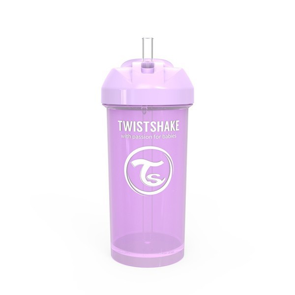 Twistshake boca sa slamkom 360ml ljubicasta
